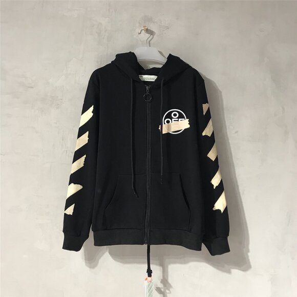 Off-White Black Printed Hooded Cardigan - Picture 2 of 9